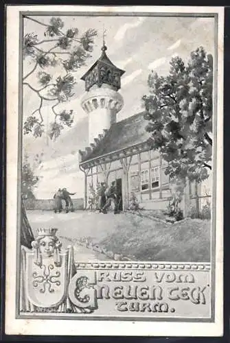Künstler-AK Kirchheim /Teck, Gneuer Teck-Turm