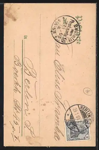 Lithographie Berlin, Vorderansicht der Siegessäule