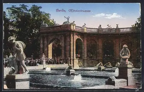 AK Berlin-Friedrichshain, Am Märchenbrunnen