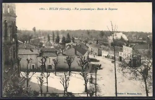 AK Belin, Vue panoramique, Route de Bayonne