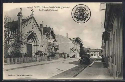 AK Castillon-sur-Dordogne, Le Temple Protestant