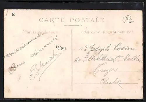 AK Gradignan, Château Poumey avec grand arbre devant l`entrée