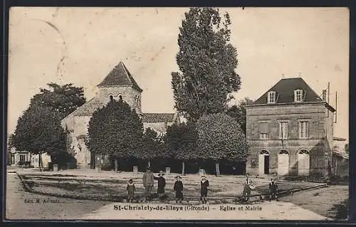 AK St-Christoly-de-Blaye, Église et Mairie