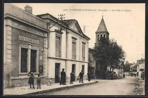 AK Saint-Pierre-d`Aurillac, La Poste et l`Église