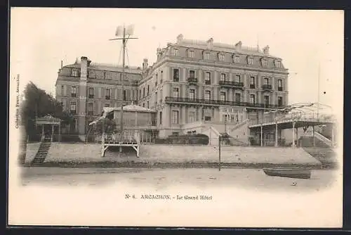 AK Arcachon, Le Grand Hôtel avec vue sur le front de mer