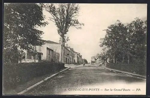 AK Cubzac-les-Ponts, Sur la Grand`Route
