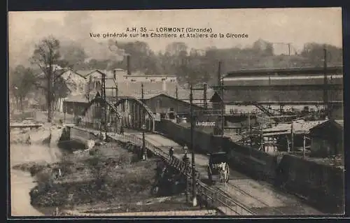 AK Lormont, Vue générale sur les Chantiers et Ateliers de la Gironde