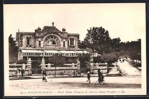 AK Lacanau-Océan, Hôtel Étoile d`Argent et Avenue Émile-Faugère