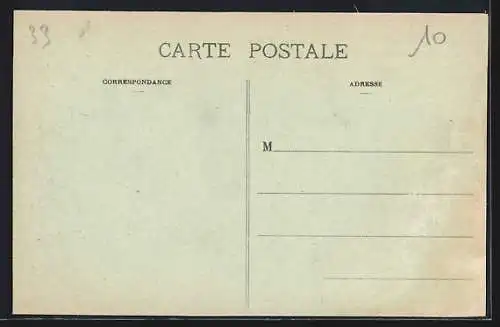 AK Libourne, Rue Chanzy, La Gare d`Orléans avec passants et cycliste