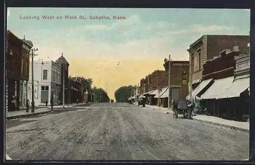 AK Sabetha, KS, Looking West on Main Street