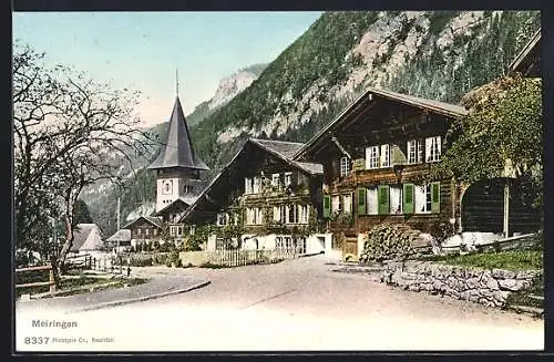AK Meiringen, Teilansicht mit Kirche