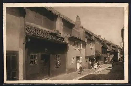 AK Prag, in der goldenen Gasse