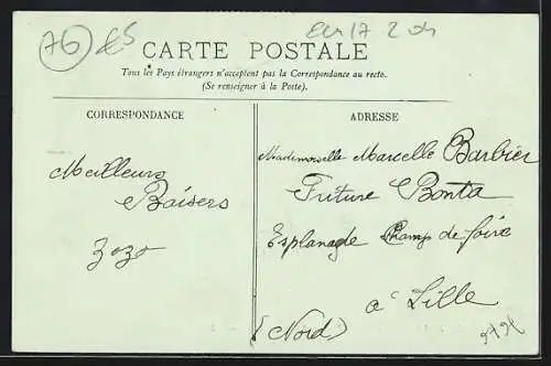 AK Le Havre, La Rue de Paris et l`Hotel-de-Ville, Strassenbahn