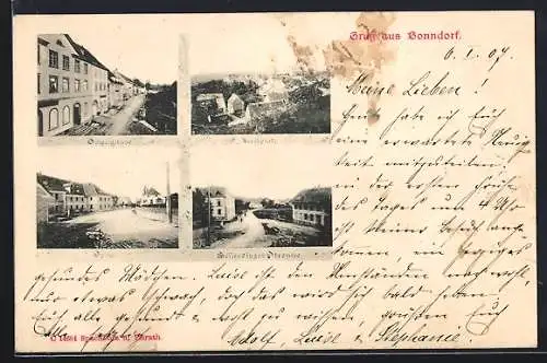 AK Bonndorf / Schwarzwald, Spigelgasse, Kirchplatz, Spital, Wellendinger Strasse