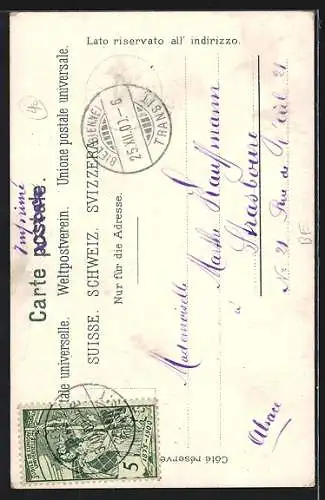 AK Biel, Strassenpartie mit Kirche u. Treppenaufgang