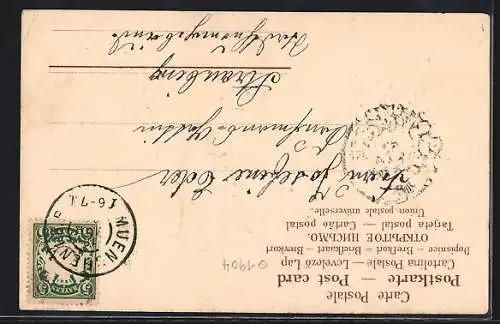 Präge-AK Kleine Gärtnerin mit Blumen-Schubkarre, Herzlichen Glückwunsch zum Namenstag