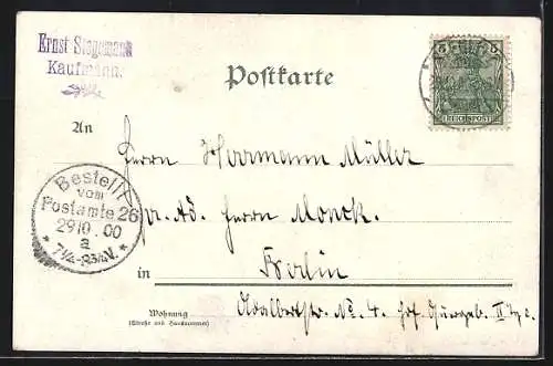 AK Mann hebt sein Glas, ...zum heutigen Wiegenfeste ein dreifach donnerndes `Hoch!`