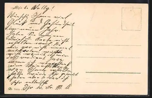 Präge-AK Jahreszahl 1913 mit Kleeblättern und Fliegenpilz, Neujahrsgruss