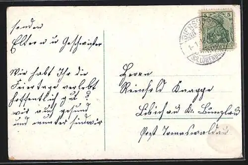Präge-AK Jahreszahl 1913 mit Kleeblättern und Neujahrsgruss