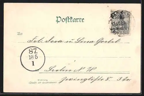 AK Engel mit Vergissmeinnicht und Birkenzweig, Frühlingslandschaft, Fröhliche Pfingsten