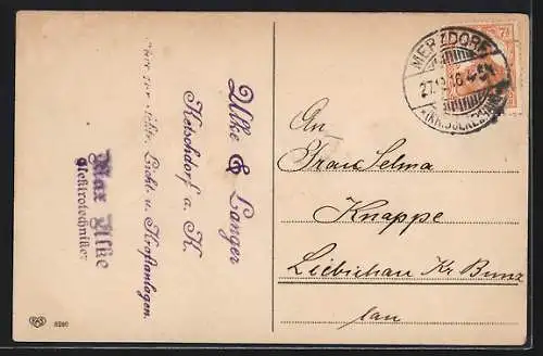 AK Jahreszahl 1917 aus Tannenzweigen, Neujahrsgruss