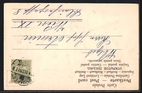 Präge-AK Junge mit Kalender und Kleeblättern, Neujahrsgruss