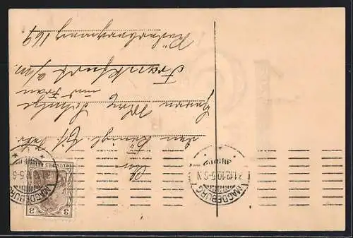 AK Goldene Jahreszahl 1911 mit Kleeeblättern, Neujahrsgruss