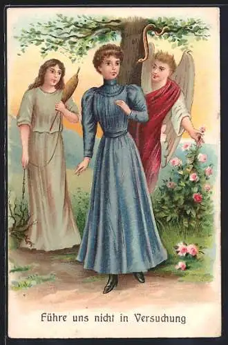 AK Der Teufel führt eine Frau in Versuchung