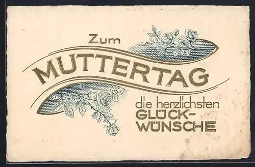 Präge-AK Glückwunsch zum Muttertag, Blühende Rosen