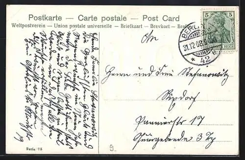 Präge-AK Jahreszahl 1909 auf einem Herz aus Kleeblättern, Neujahrsgruss