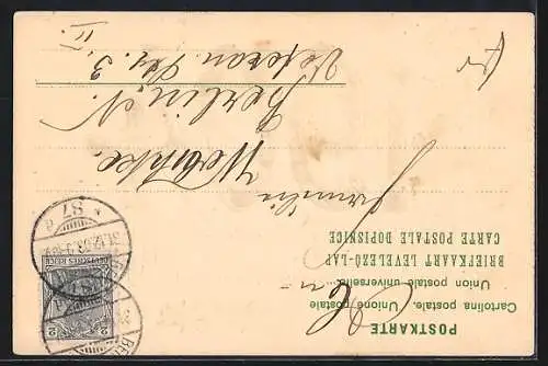 Präge-AK Goldene Jahreszahl 1904 mit Wiesenlandschaft, Neujahrsgruss