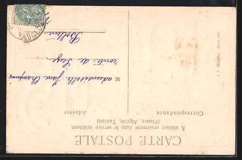 Präge-AK Goldene Jahreszahl 1905 mit Kleeblättern