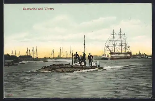 AK Submarine and HMS Victory in the background, U-Boot