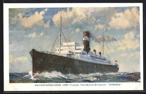 AK Passagierschiff TSS Athenia in Fahrt, Anchor-Donaldson Line