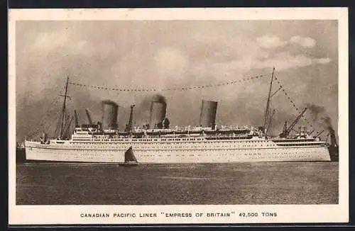 AK Passagierschiff Empress of Britain vor der Küste, Canadian Pacific Liner