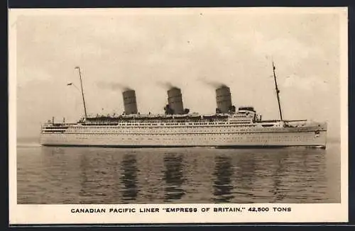 AK Passagierschiff Empress of Britain auf See, Canadian Pacific Liner