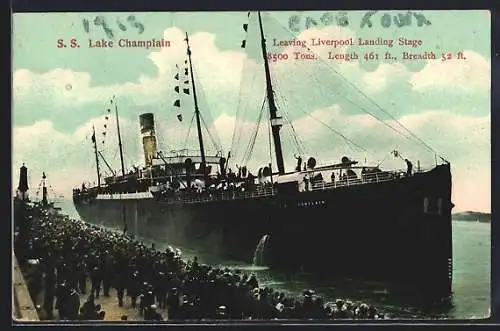 AK Liverpool, SS Lake Champlain leaving the Landing Stage, Passagierschiff