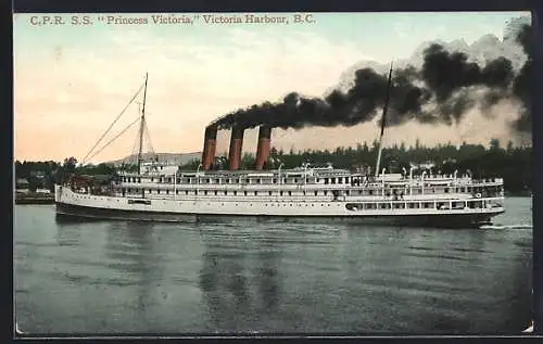 AK Victoria /B. C., SS Princess Victoria leaving harbour, Passagierschiff