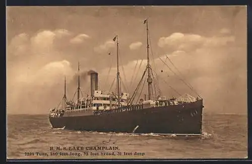 AK Passagierschiff RMS Lake Champlain auf See