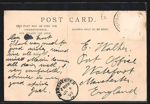 AK Passagierschiff RMS Walmer Castle auf See, Union-Castle Line