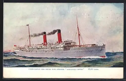 AK Passagierschiff Union-Castle Liner RMS Armadale Castle auf See
