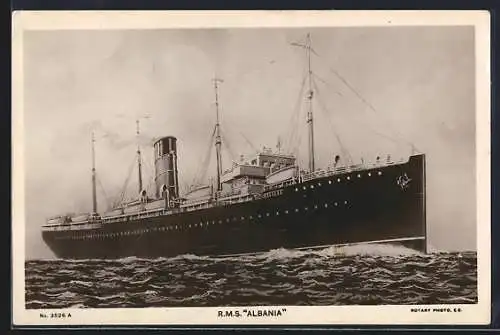AK Passagierschiff RMS Albania auf hoher See