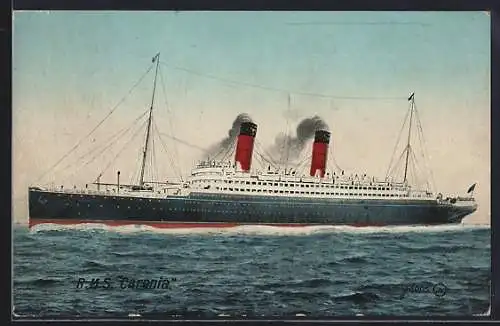 AK Passagierschiff RMS Franconia pflügt durch die See