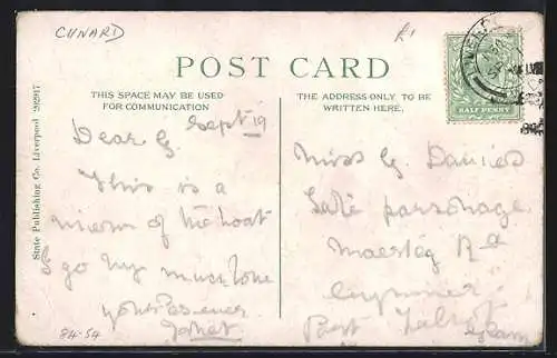 AK Passagierschiff RMS Caronia der Cunard Line pflügt durch die See