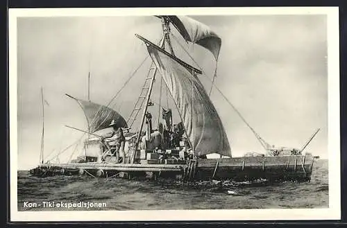 AK Boot Kon-Tiki auf Expeditionsfahrt, 1954