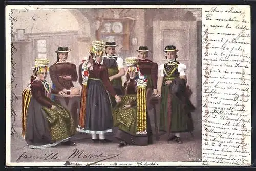 AK Niederwinden, Elzthäler in badischer Volkstracht
