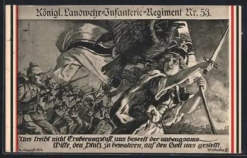 AK Kgl. Landwehr Infanterie-Regt. Nr. 53, Sturm mit Germania