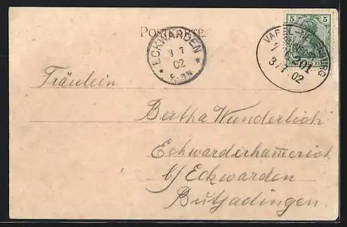 AK Varel / Oldenburg, Gasthaus zur deutschen Eiche, Partie im Park