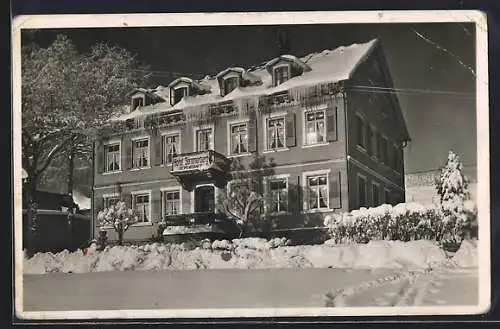 AK Schönwald /Bad. Schwarzwald, Hotel Sommerberg im Winter