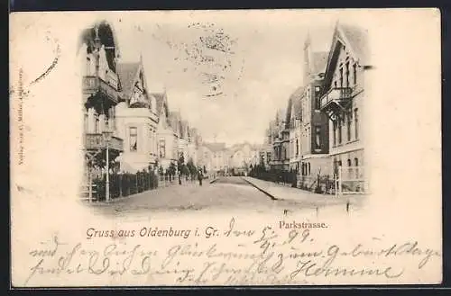 AK Oldenburg i. Gr., Bürgerhäuser in der Parkstrasse